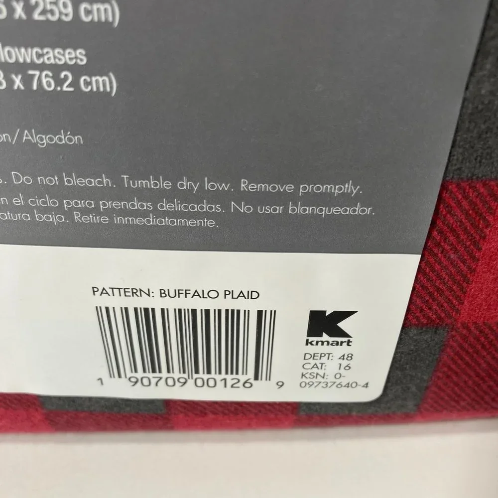 Red Plaid Queen Sheet Set Flannel